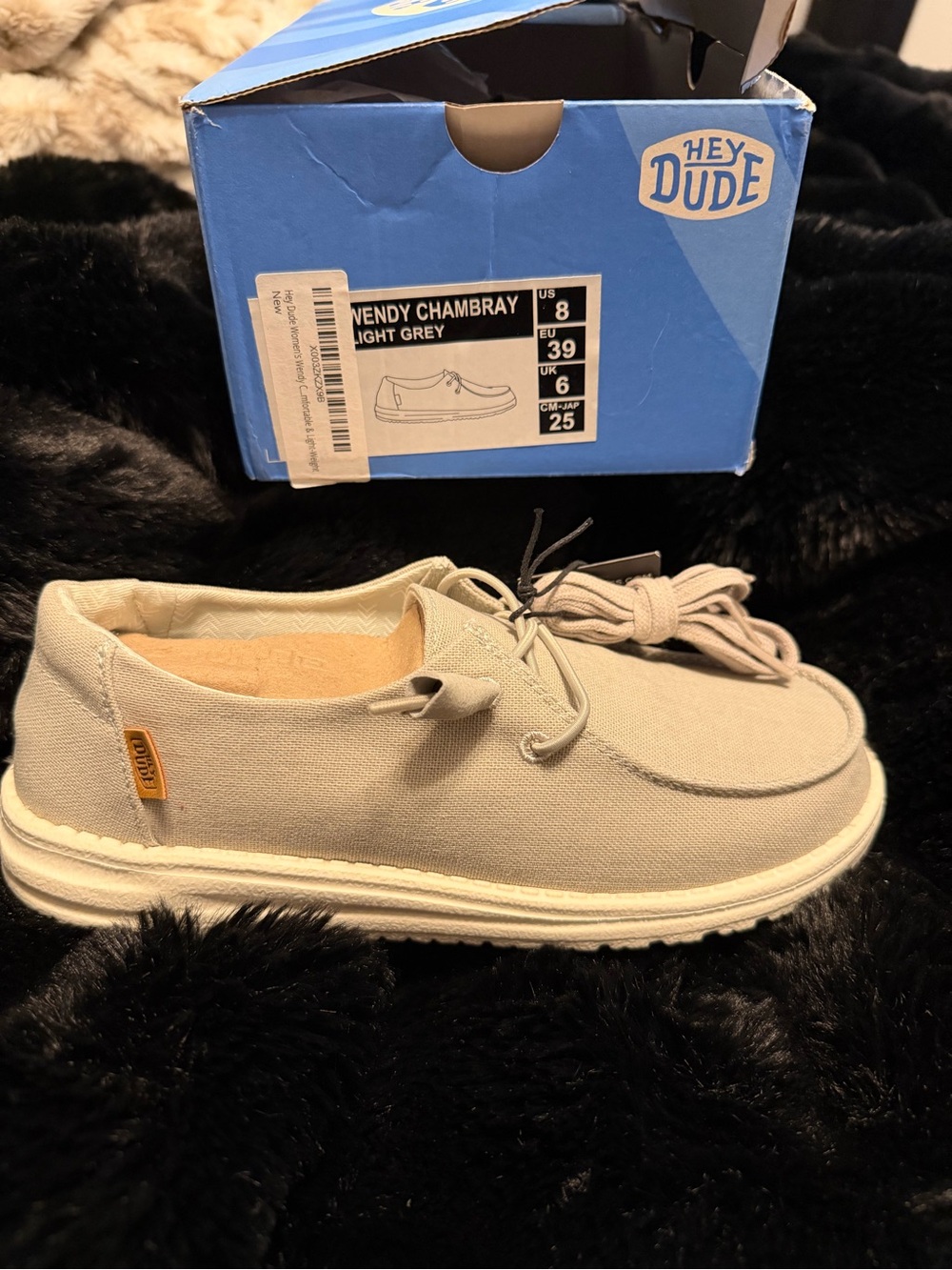 Hey Dude Wendy Chambray Casual Loafers in Light Grey